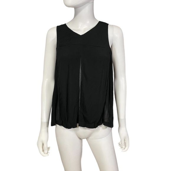 MADEWELL Black Cropped Swing Top Sheer Panels - Picture 1 of 7